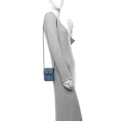 Chanel Denim Quilted Flap Mini Crossbody Blue 2 of 11