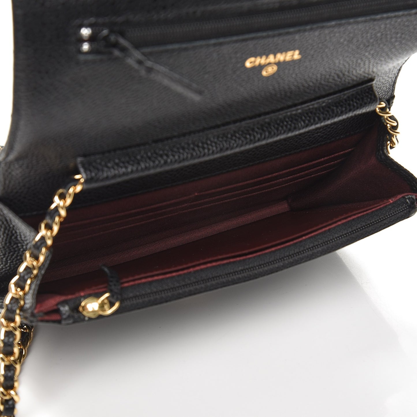 Caviar Quilted Wallet On Chain WOC Black