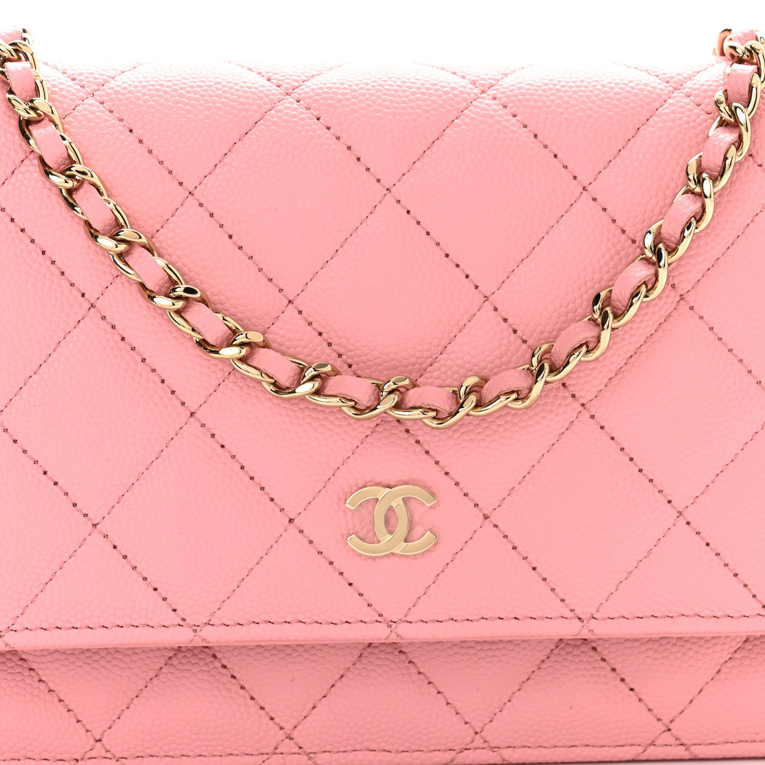 Chanel Caviar Quilted Wallet On Chain WOC Pink 9 of 12