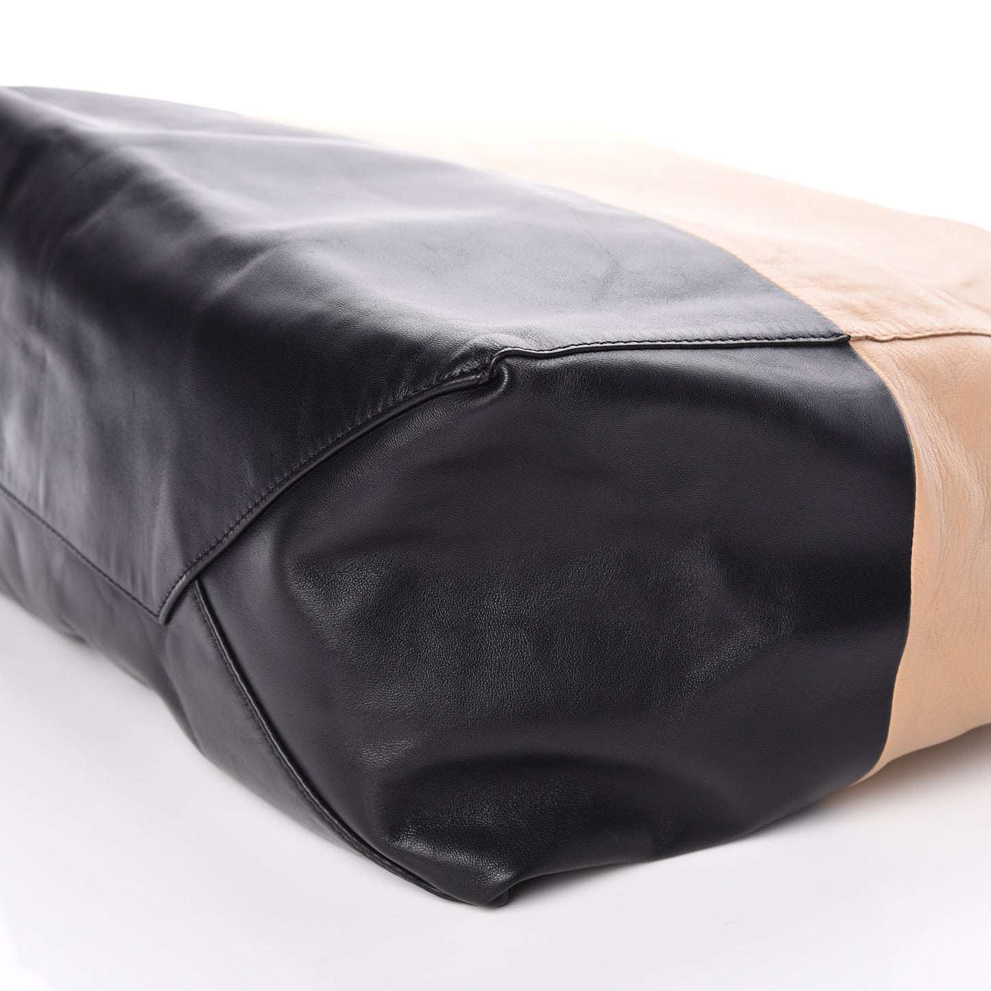 Lambskin Horizontal Bi-Cabas Nude Black