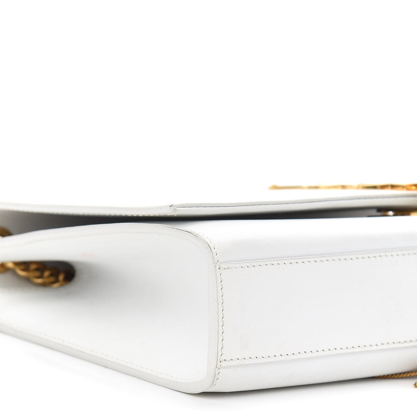 Smooth Calfskin Medium Classic Monogram Kate Tassel Satchel White