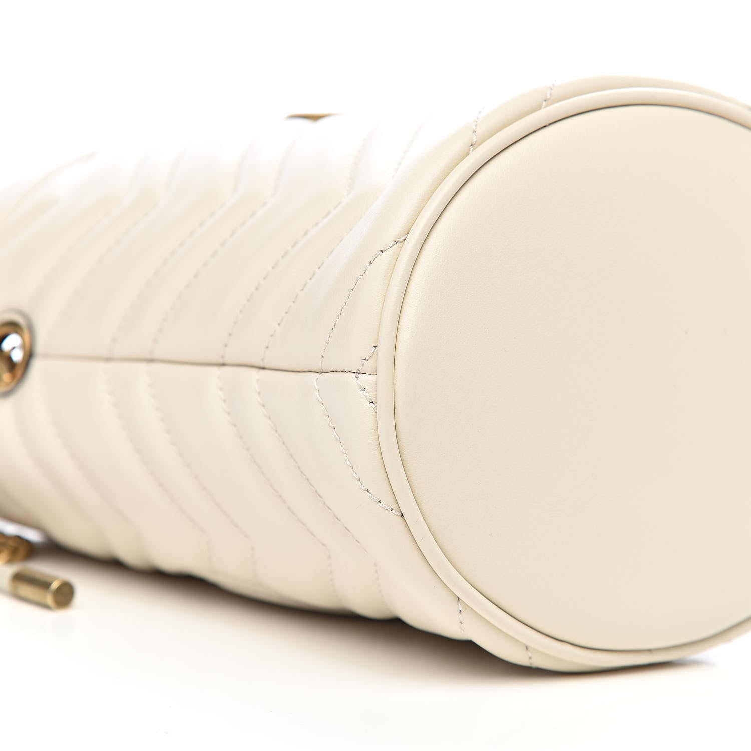 Gucci Calfskin Matelasse Mini GG Marmont 2.0 Bucket Bag White 7 of 10