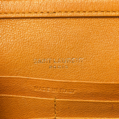 Saint Laurent Lambskin Diamond Quilted Becky Chain Wallet Saffran 6 of 14