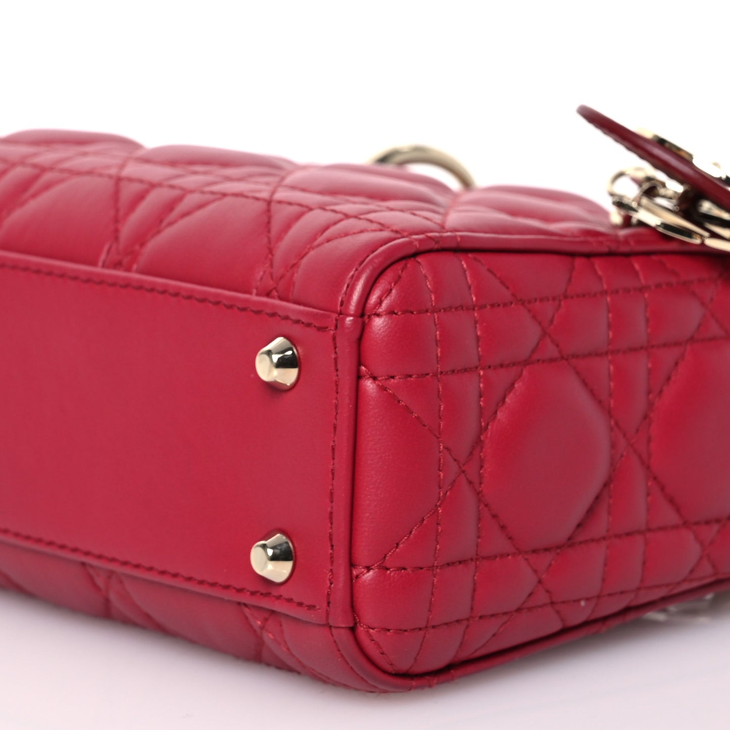 Lambskin Cannage Mini Lady Dior Red