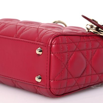 Christian Dior Lambskin Cannage Mini Lady Dior Red 10 of 11