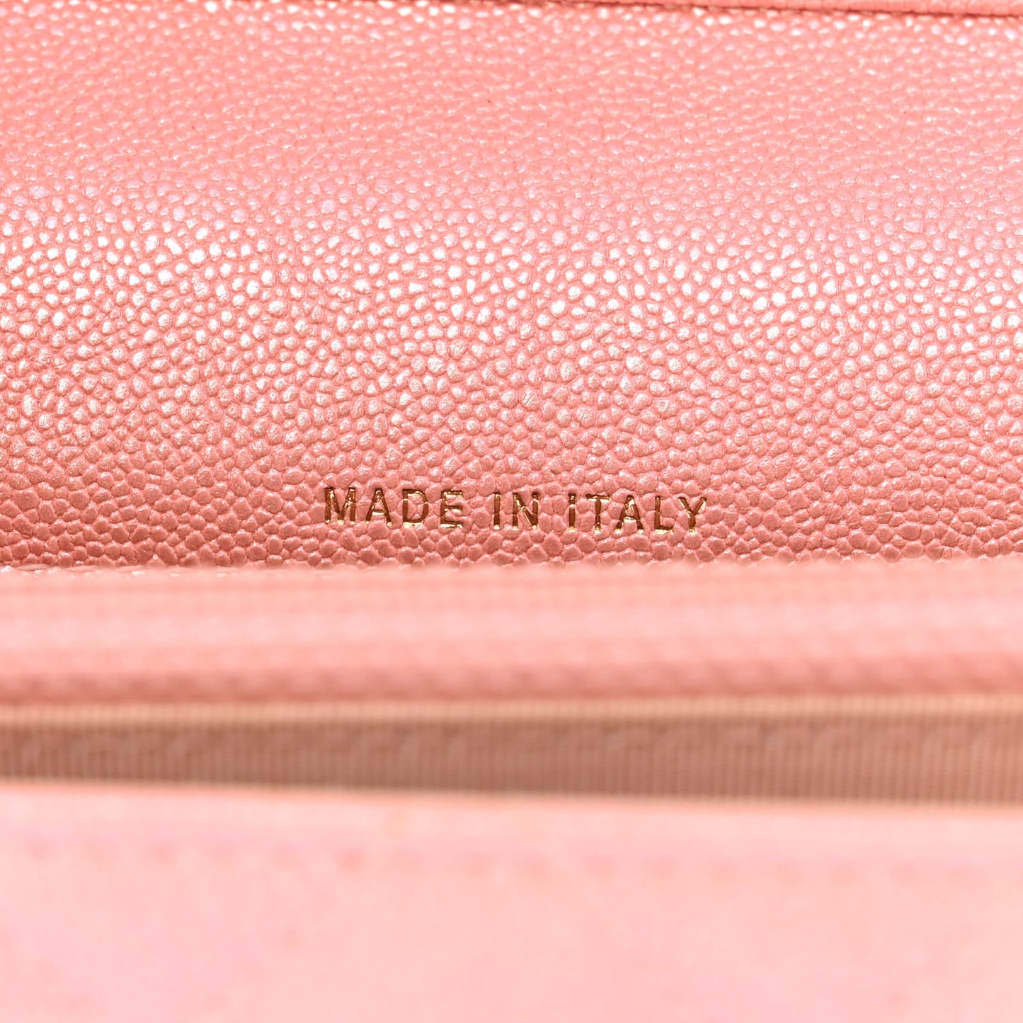 Iridescent Caviar Quilted Square Wallet On Chain WOC Rose Pink