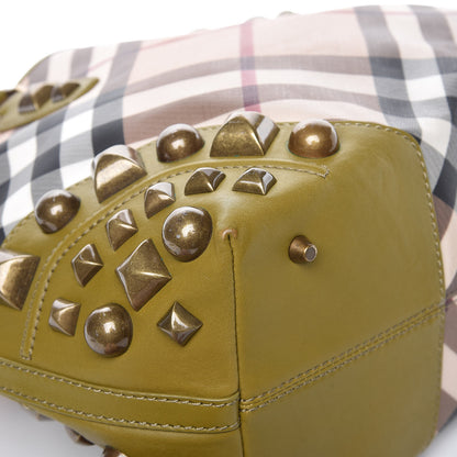 Burberry Nova Check Mega Stud Nickie Tote Green 8 of 17