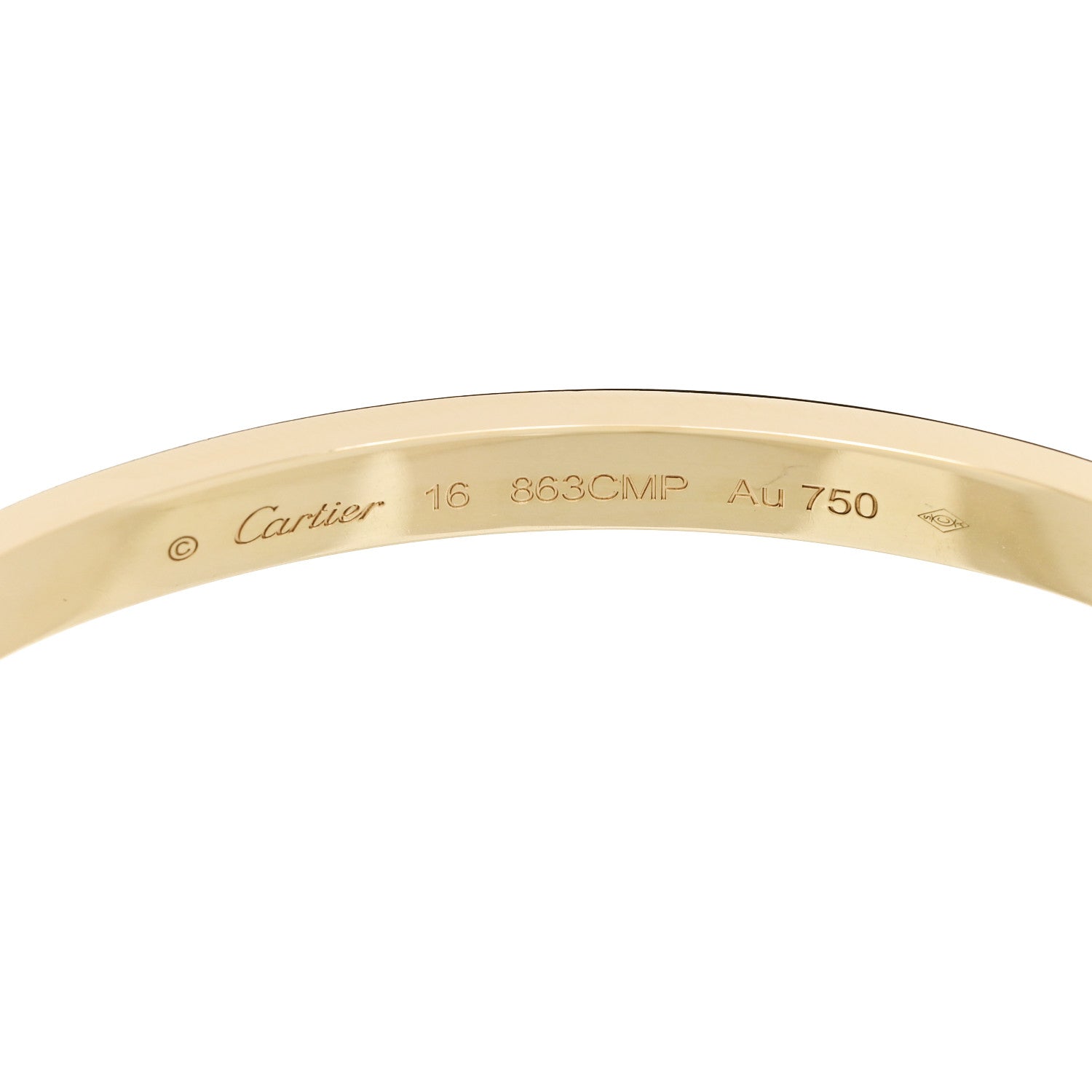 Cartier 18K Yellow Gold Medium LOVE Bracelet 16 6 of 8