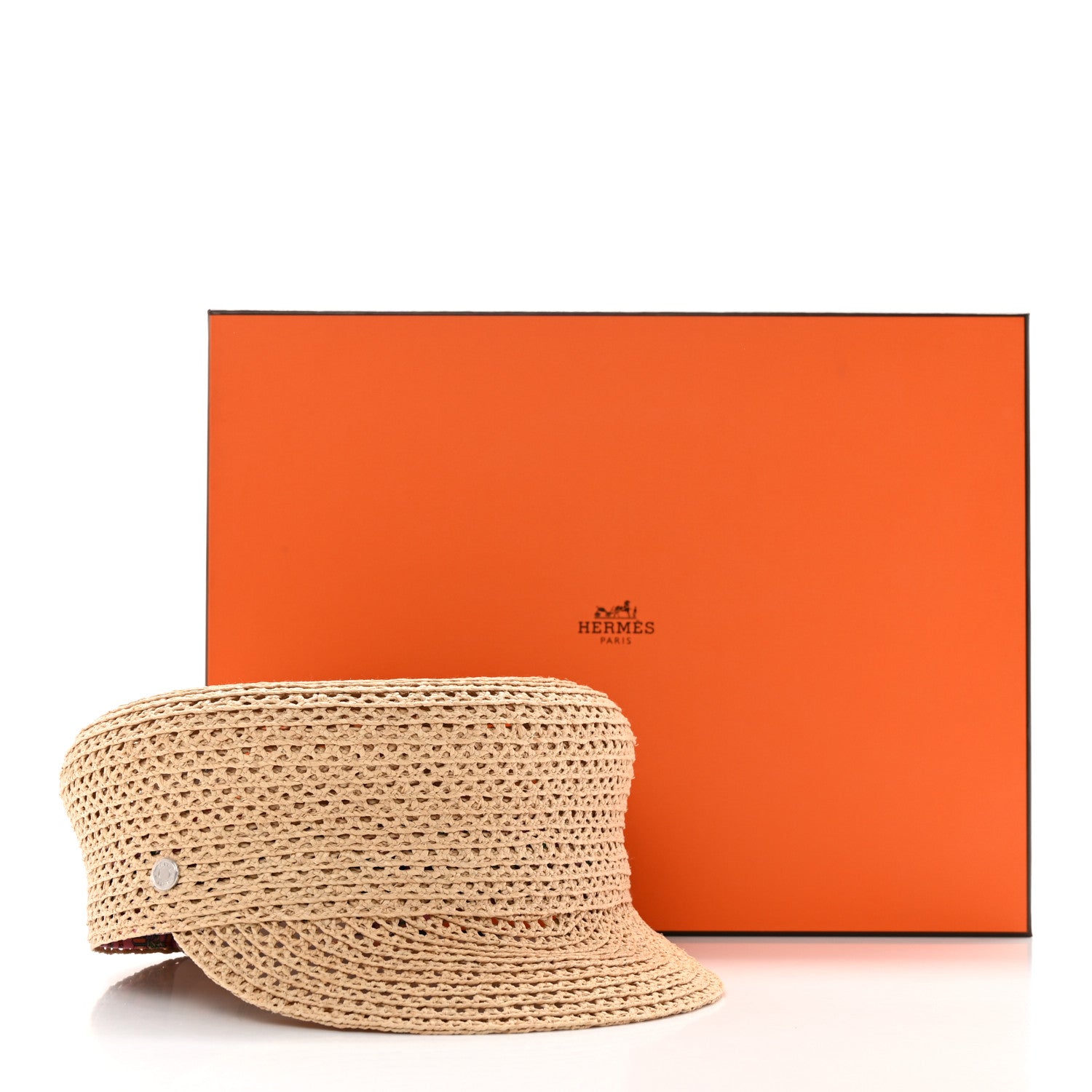 Hermes Raffia Braided Galatee Cap 58 Naturel 9 of 9