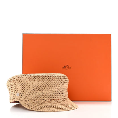 Hermes Raffia Braided Galatee Cap 58 Naturel 9 of 9