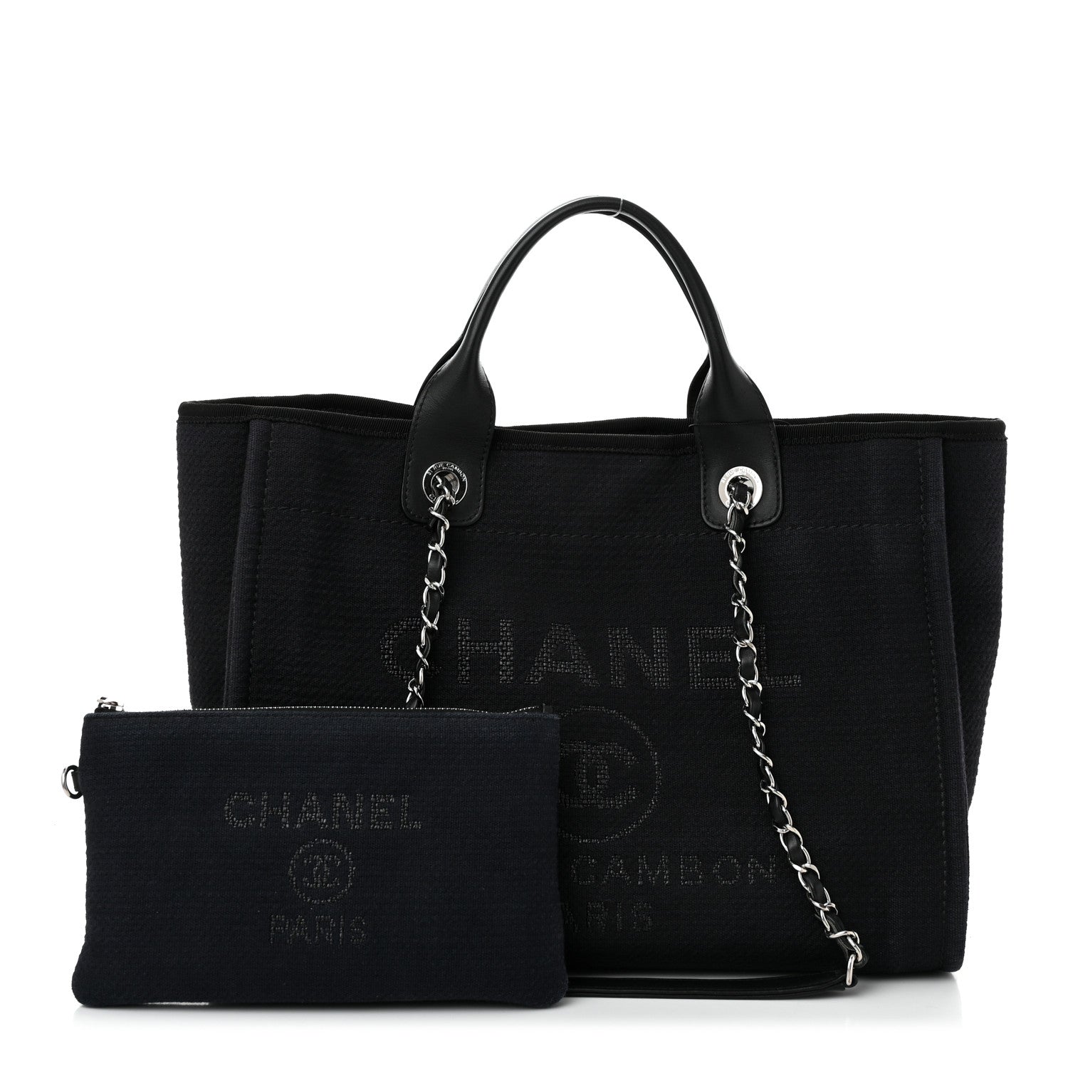 Chanel Mixed Fibers Small Deauville Tote Black 3 of 11