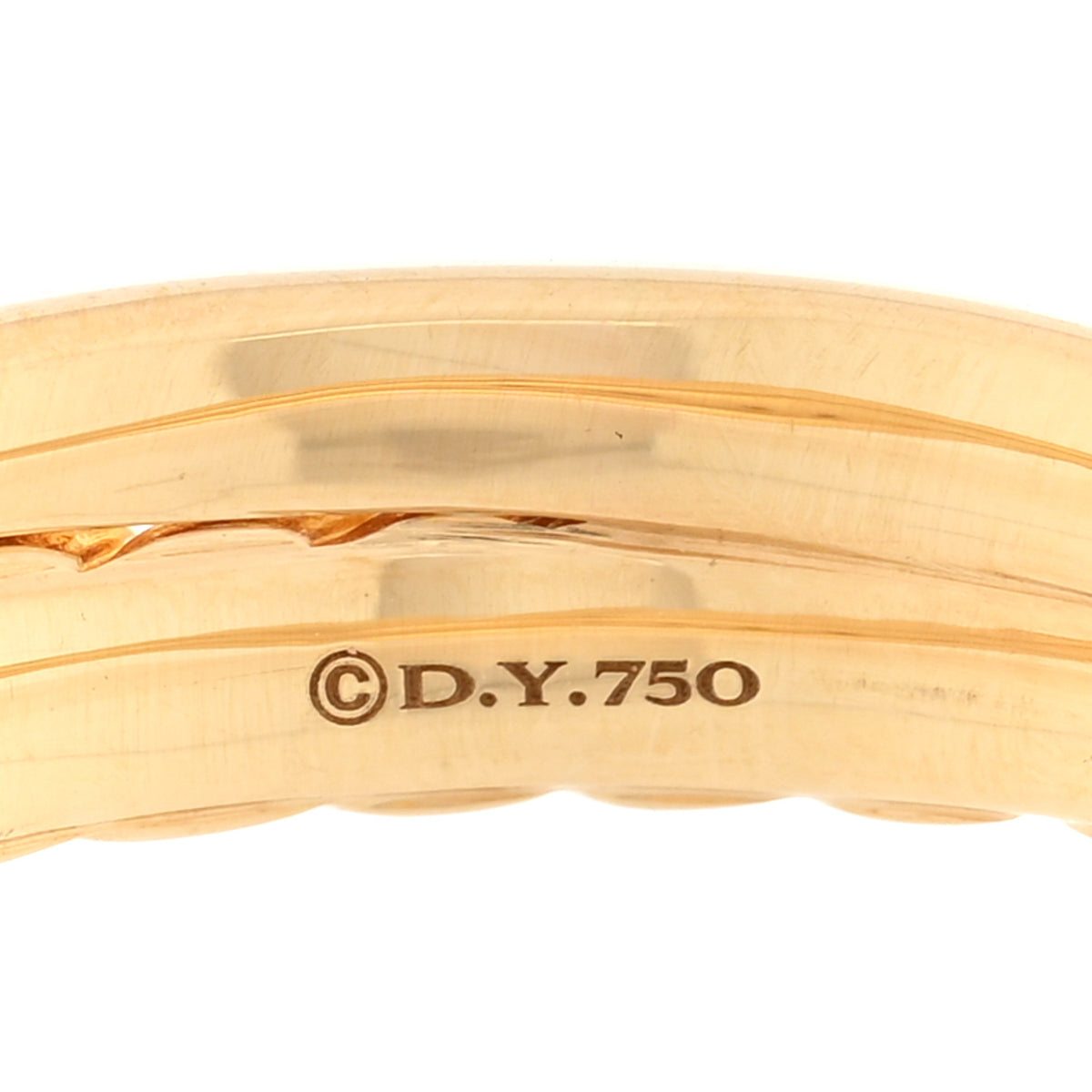 18K Yellow Gold Diamond 5mm Crossover Two Row Ring 56 7.75