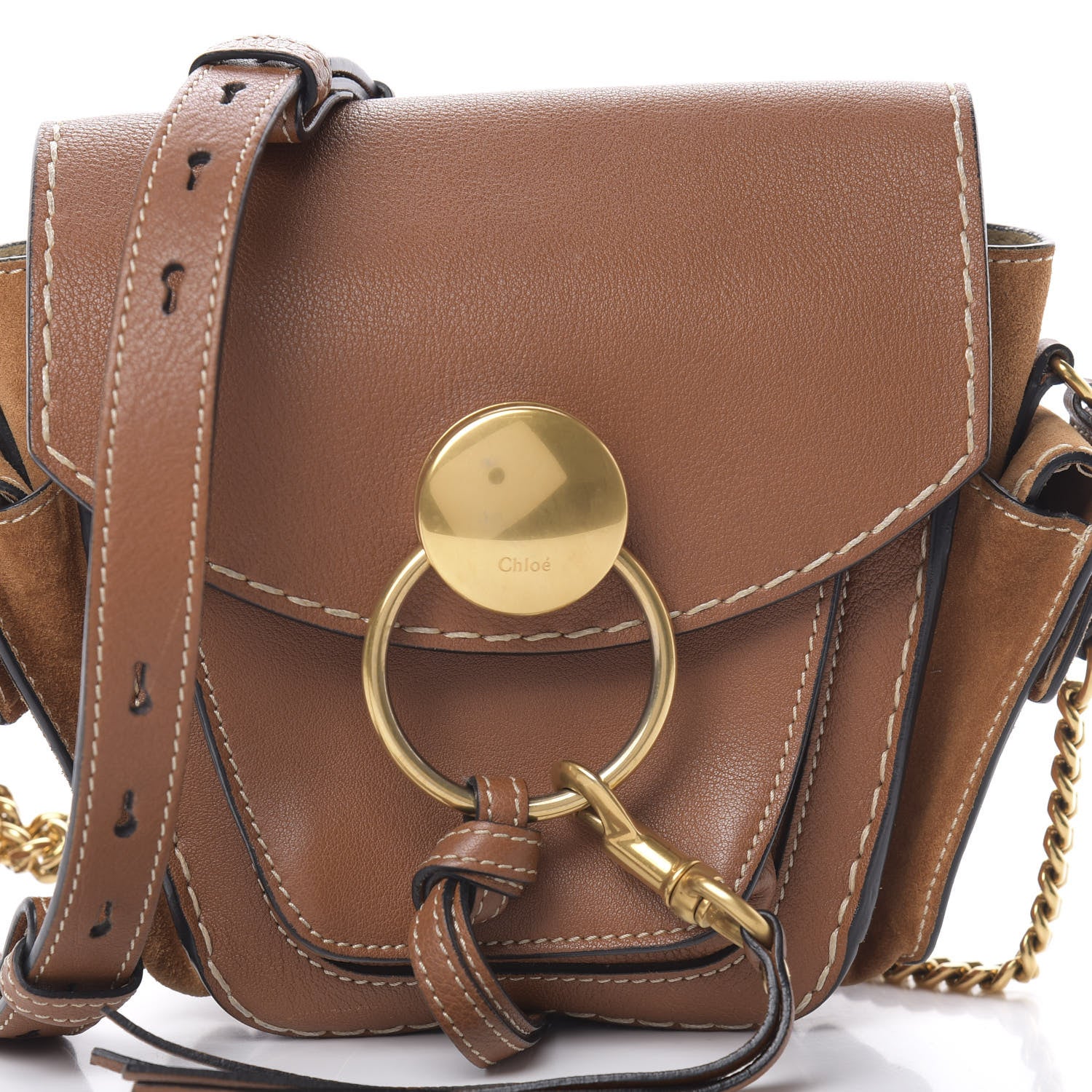Chloe Calfskin Suede Small Jodie Camera Bag Caramel 8 of 10