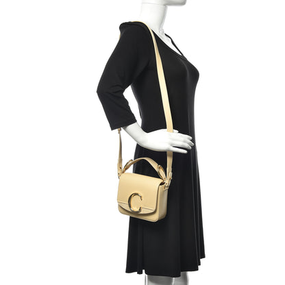 Chloe Shiny Calfskin Suede Mini C Double Carry Blondie Beige 2 of 10