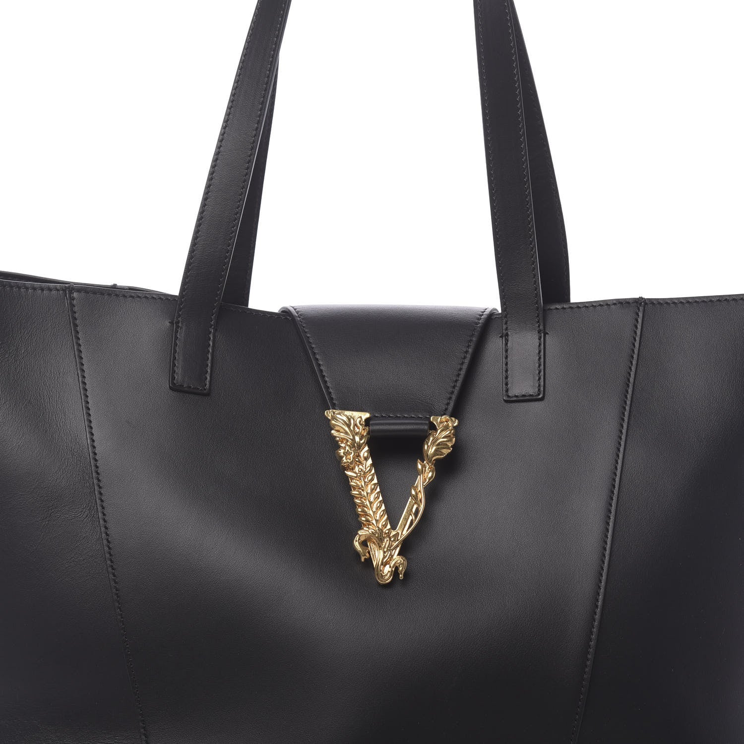 Versace Vitello Virtus Tote Black 7 of 10