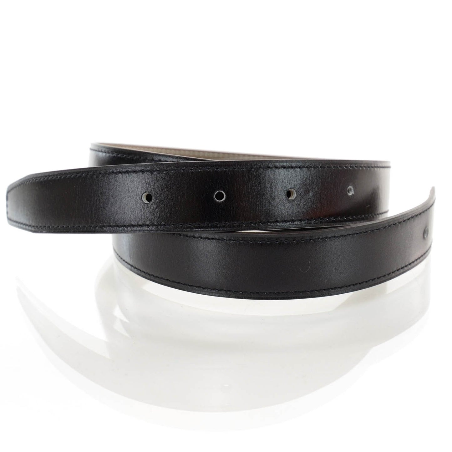 Box Togo Thin Reversible Belt Strap Noir Etoupe 90