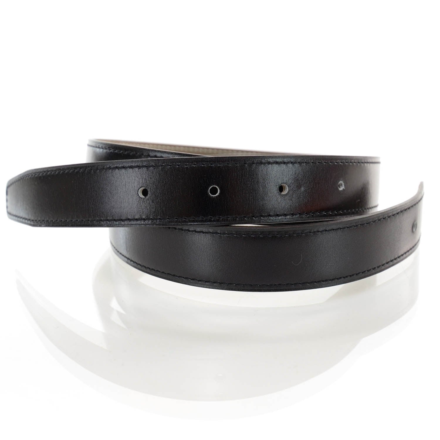 Hermes Box Togo Thin Reversible Belt Strap Noir Etoupe 90 1 of 4