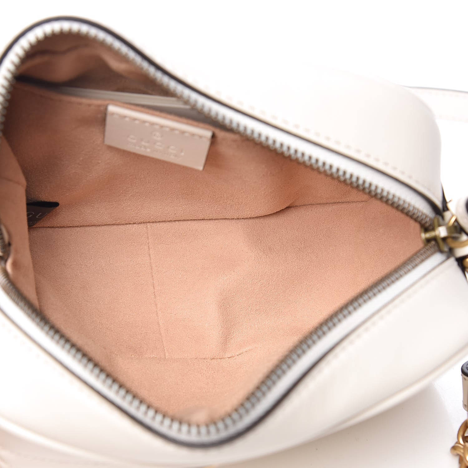 Gucci Calfskin Matelasse Mini GG Marmont Chain Shoulder Bag White 5 of 9
