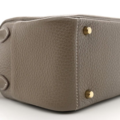 Hermes Taurillon Clemence Mini Lindy 20 Etoupe 9 of 11