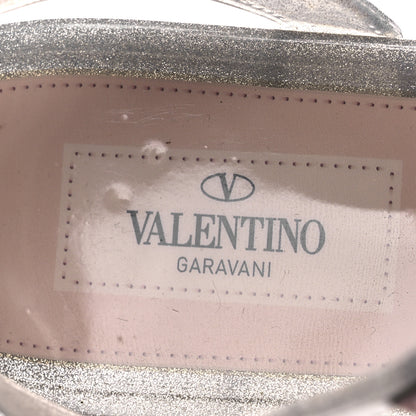 Valentino Garavani PVC Jelly Glitter Rockstud Caged Sandals 38 SIlver 9 of 12