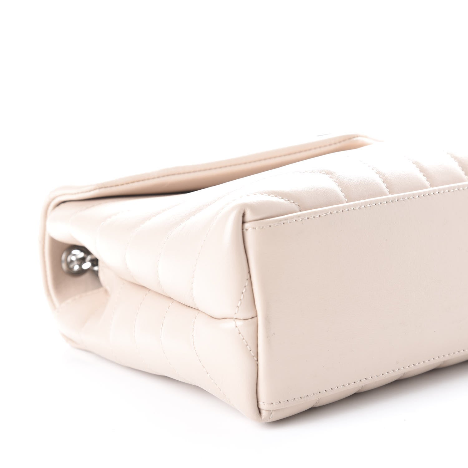 Saint Laurent Calfskin Y Quilted Monogram Small Loulou Chain Satchel Porcellana 6 of 12