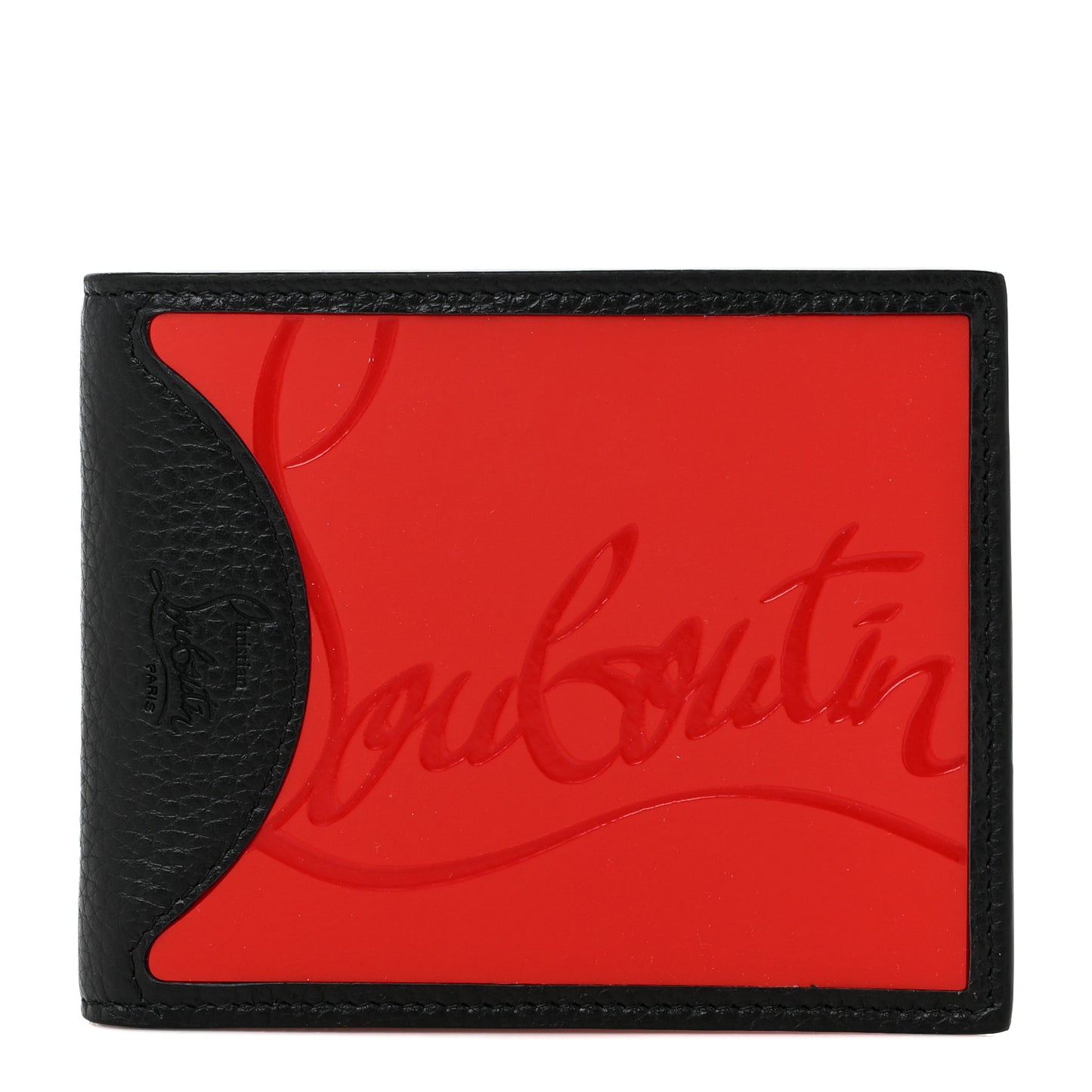 Calfskin Coolcard Two-Tone Wallet Black Red