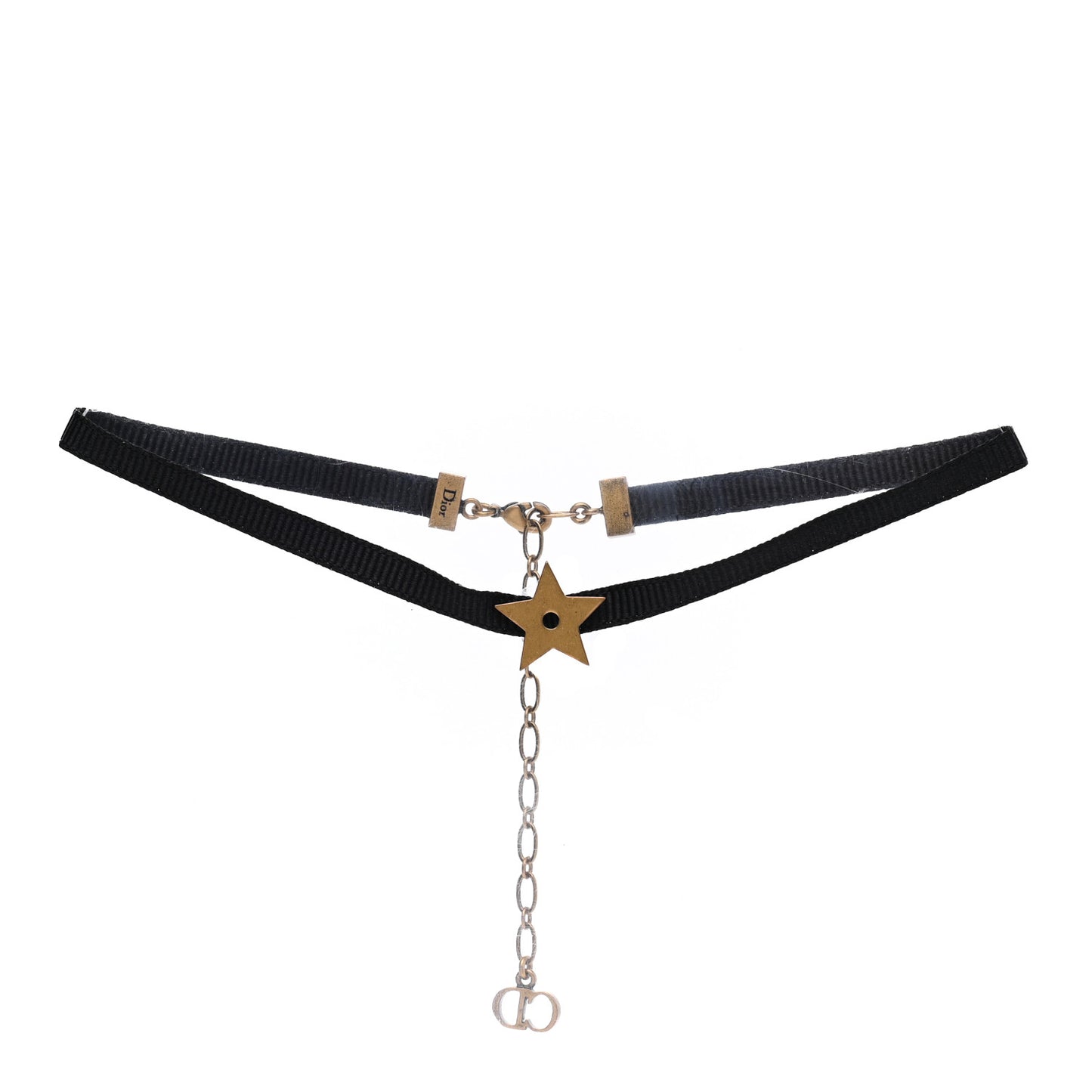 Grosgrain Ribbon Star Choker Necklace Black