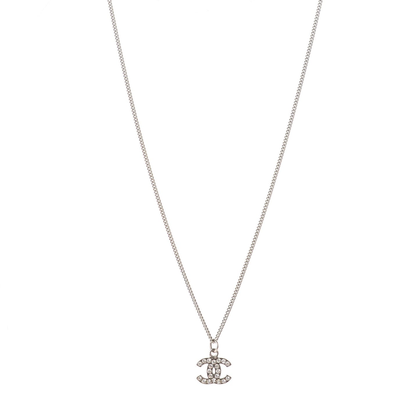 Crystal Timeless CC Necklace Silver