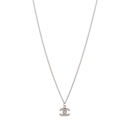 Chanel Crystal Timeless CC Necklace Silver 1 of 4