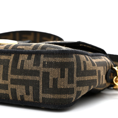 Fendi Fabric Jacquard FF 1974 Medium Baguette Tobacco Moro Black 10 of 11