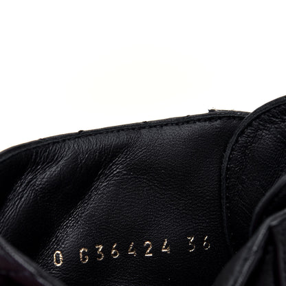 Chanel Shiny Lambskin Quilted Lace Up Combat Boots 36 Black 11 of 12