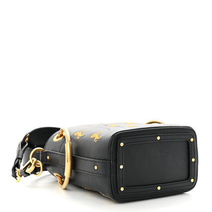 Chloe Smooth Calfskin Little Horses Embroidered Mini Roy Bucket Bag Full Blue 4 of 13