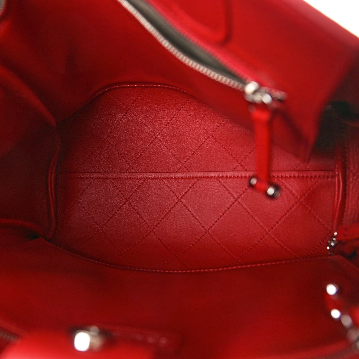 Chanel Bullskin Stitched Medium Shopping Bag Red 5 of 10