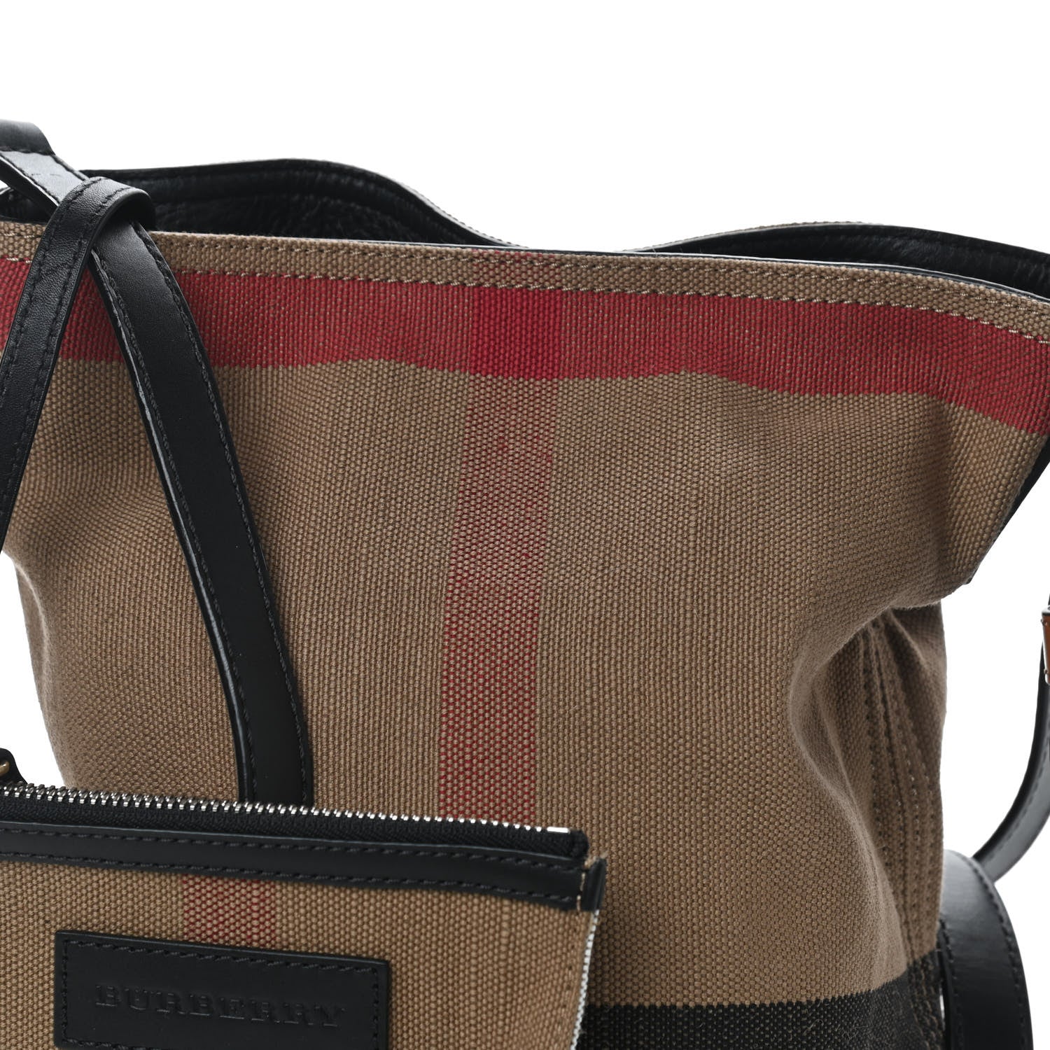 Burberry Canvas Mega Check Mini Ashby Tassel Crossbody Black 8 of 10