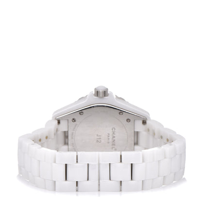 Chanel Stainless Steel Ceramic Diamond 38mm J12 Automatic Watch White 4 of 7