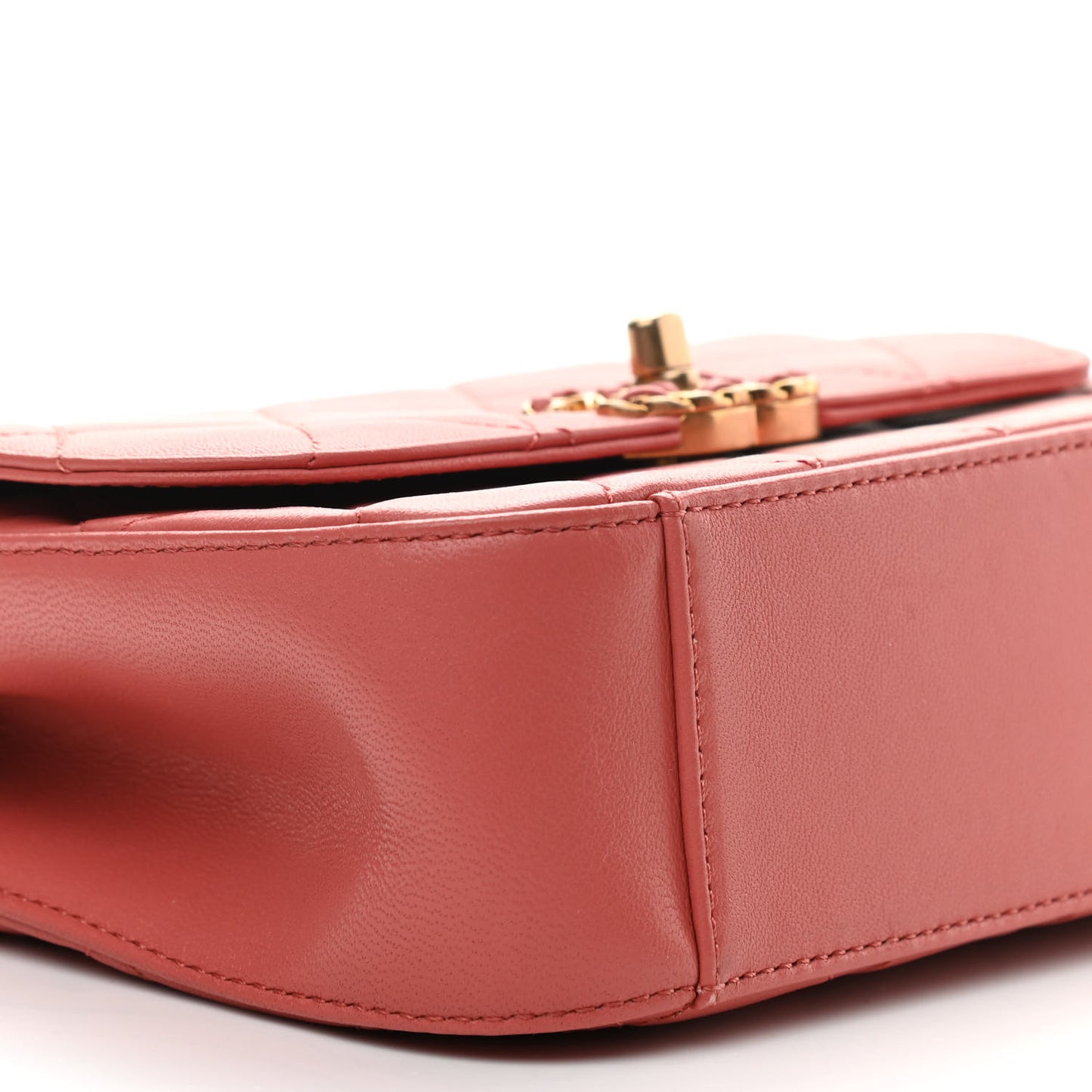 Lambskin Quilted Small Chain Infinity Top Handle Flap Dark Red