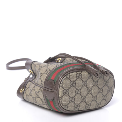 Gucci GG Supreme Monogram Web Mini Ophidia Bucket Bag Brown 4 of 14
