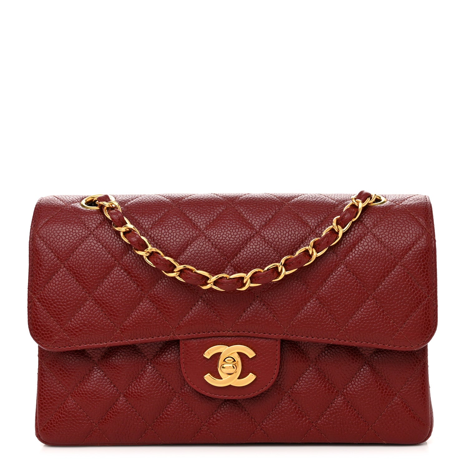 Chanel Caviar Quilted Small Double Flap Dark Red 1 of 10