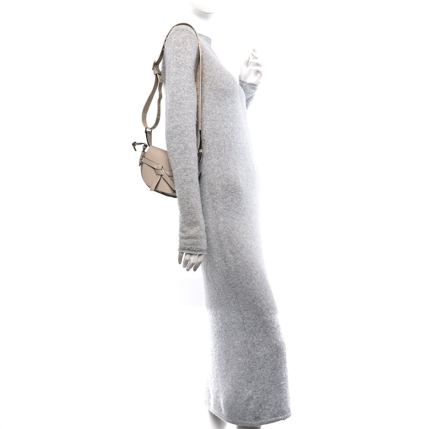 Calfskin Jacquard Mini Gate Dual Bag Sand