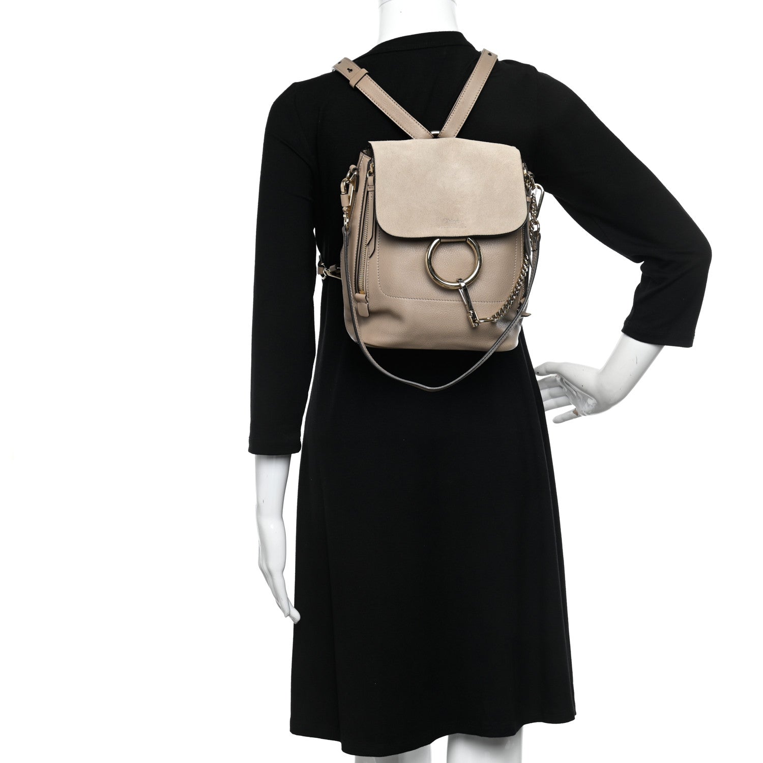 Chloe Suede Calfskin Medium Faye Backpack Motty Grey 2 of 11