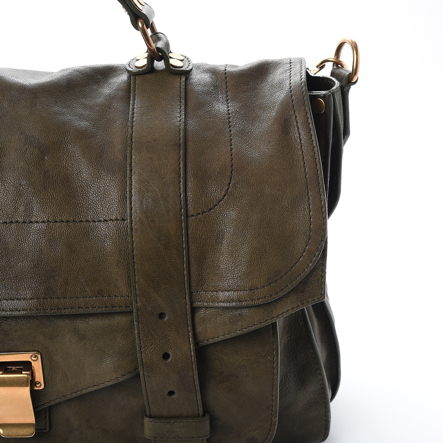 Proenza Schouler Lambskin Large PS1 Satchel Military 13 of 17