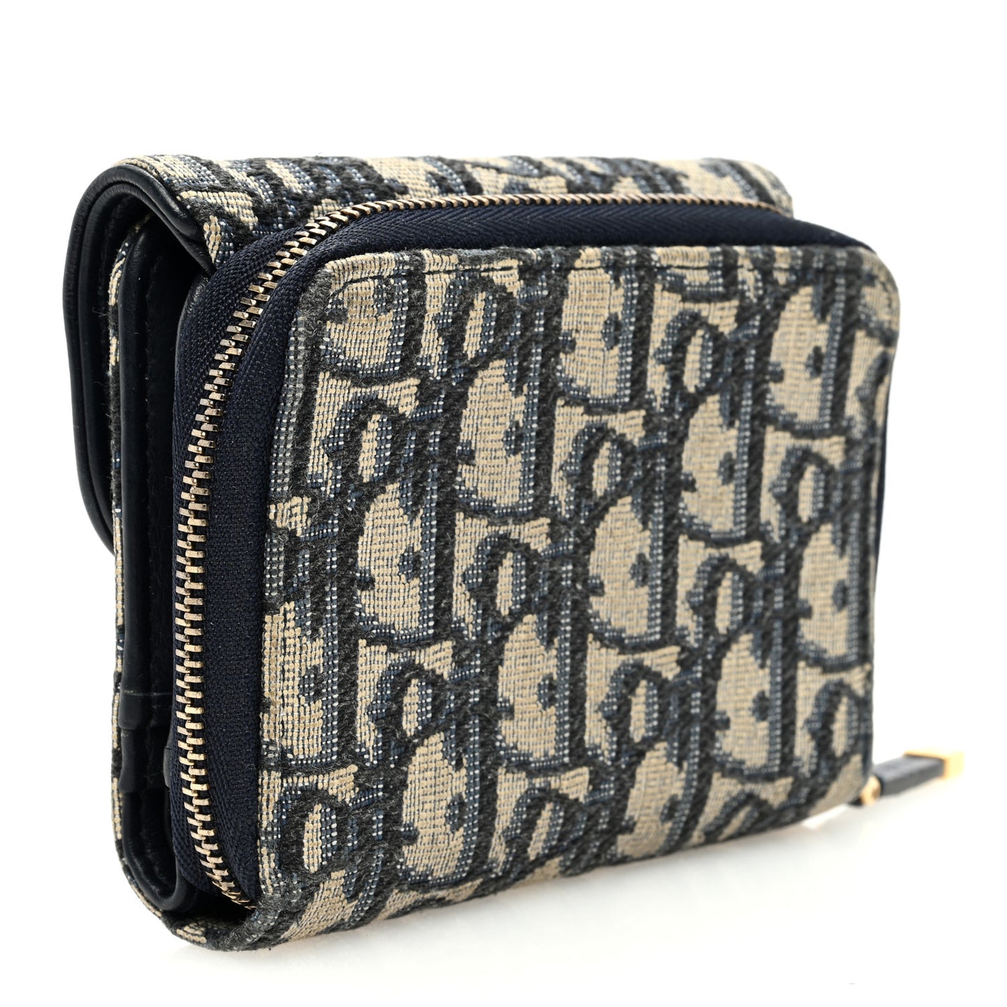 Oblique Saddle Lotus Wallet Blue