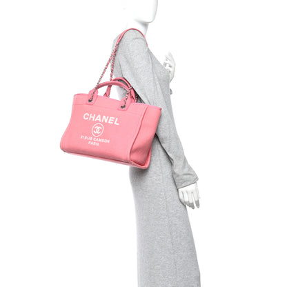 Chanel Mixed Fibers Small Deauville Tote Pink 2 of 11