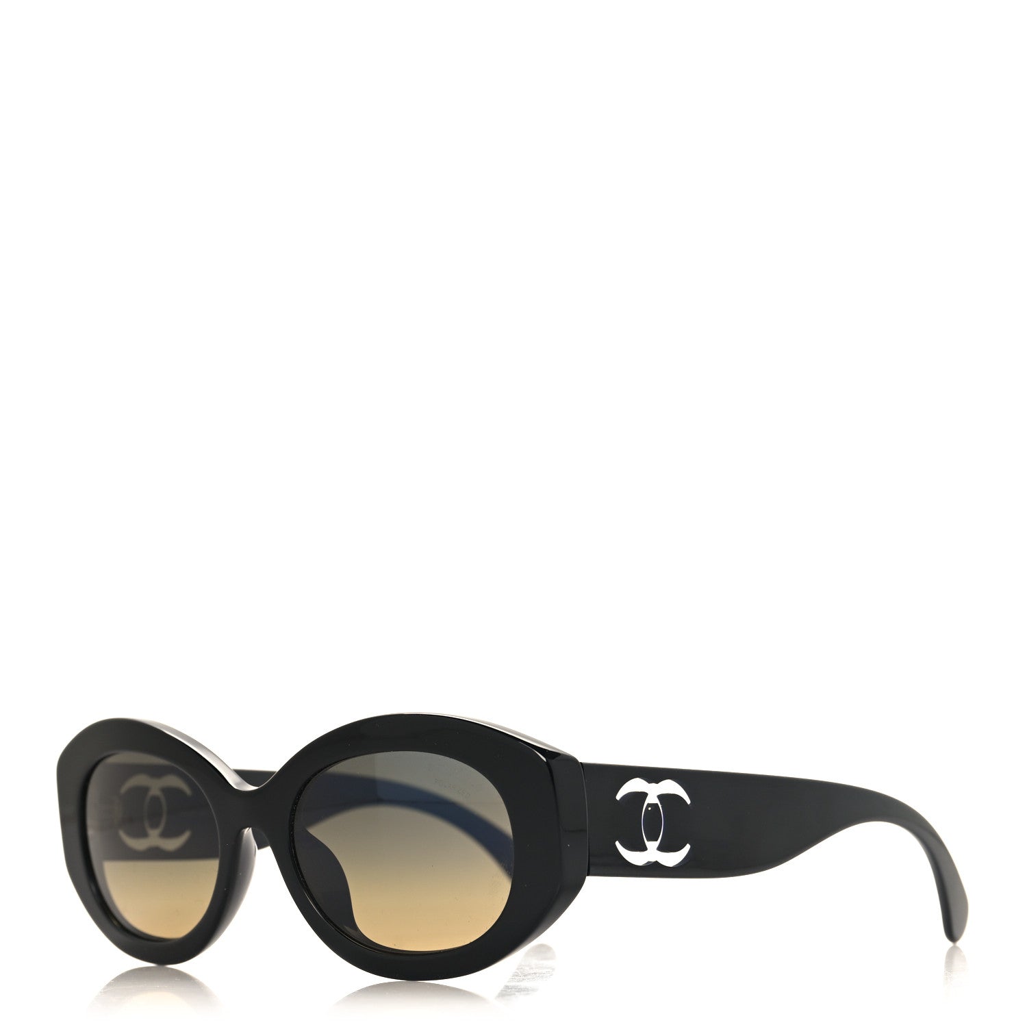 Chanel Acetate Nyon Oval CC Sunglasses 5528-A Black 1 of 7