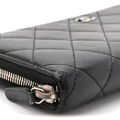 Chanel Lambskin Quilted Large Gusset Zip Around Wallet Black 11 of 11