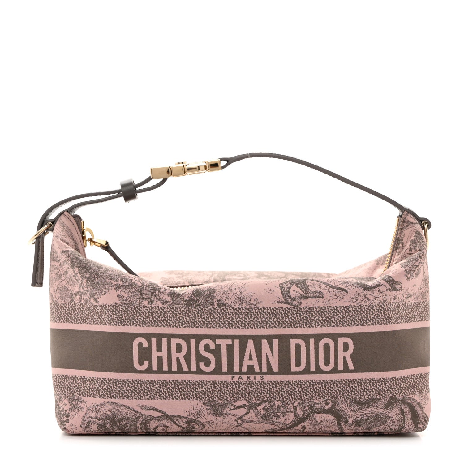 Christian Dior Technical Fabric Toile De Jouy DiorTravel Nomad Pouch Pink Grey 1 of 7