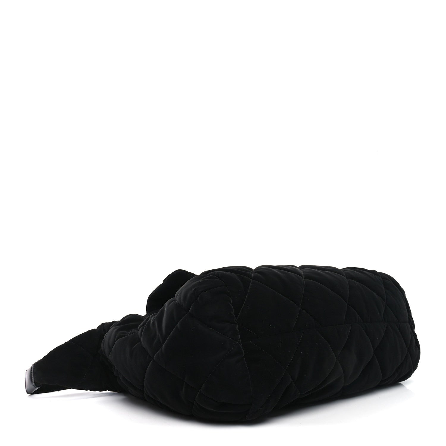 Chanel Nylon Velvet Effect Quilted Maxi Bowling Bag Black 4 of 10