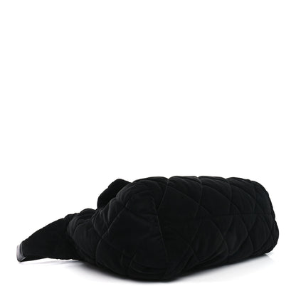 Chanel Nylon Velvet Effect Quilted Maxi Bowling Bag Black 4 of 10