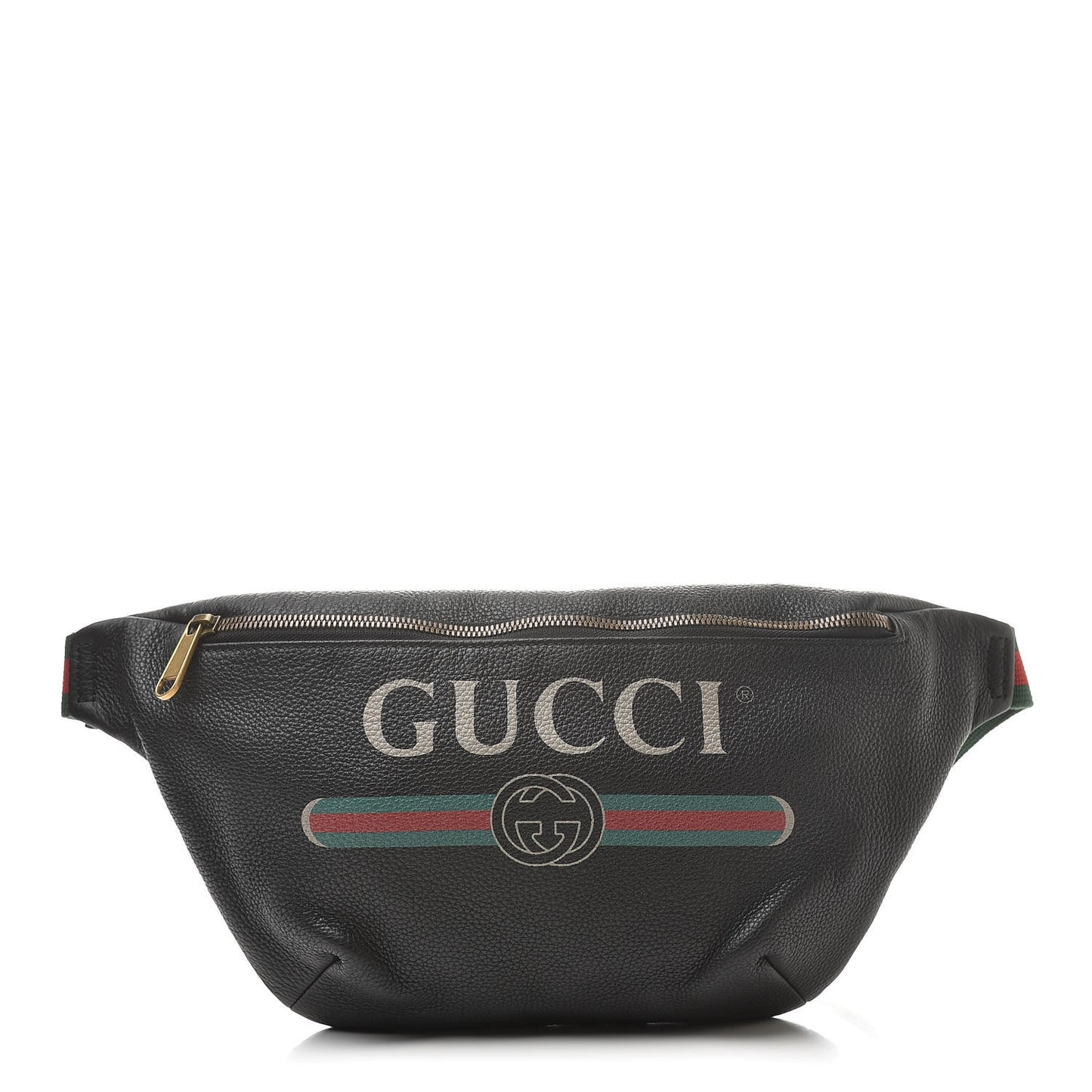 Grained Calfskin Logo Belt Bag Black