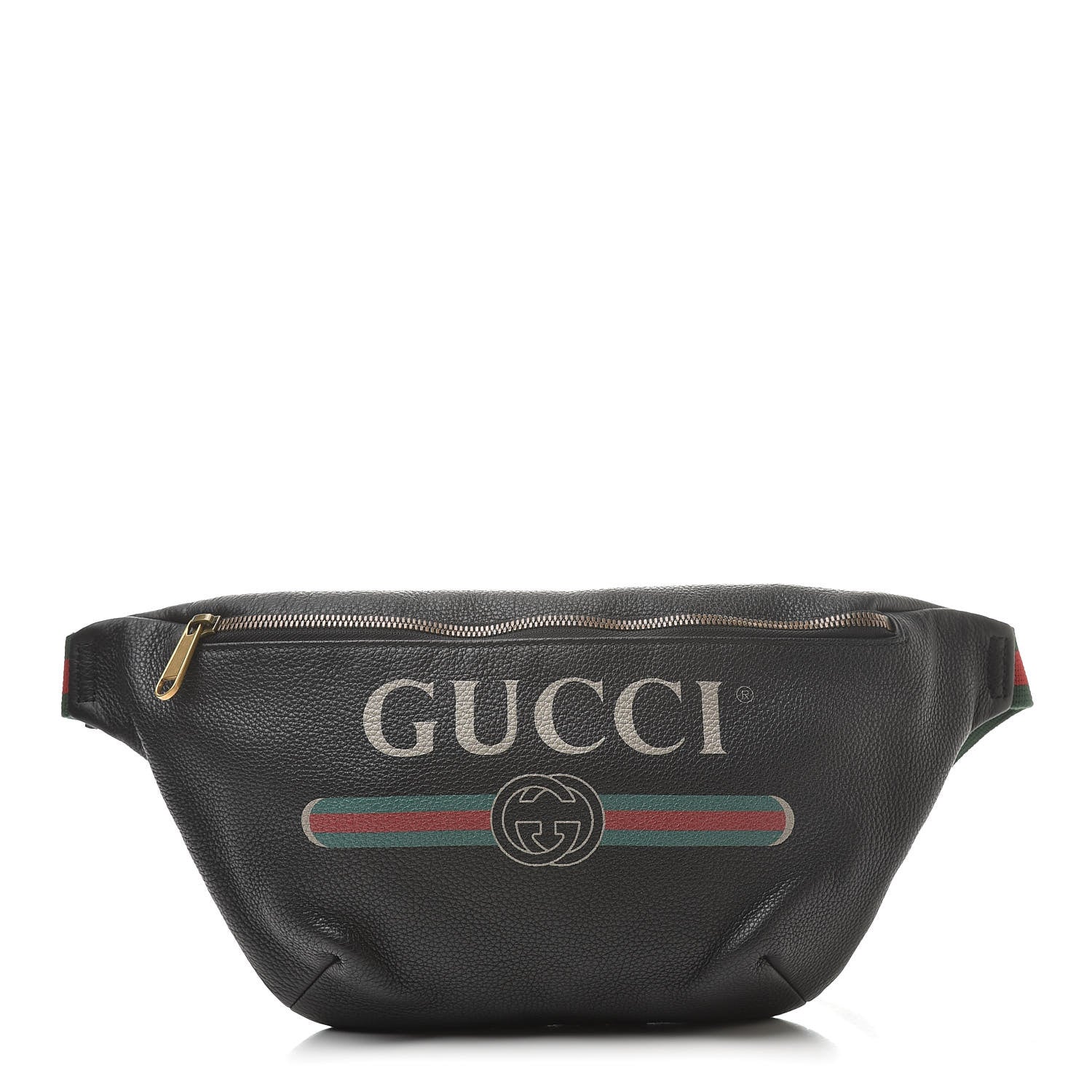 Gucci Grained Calfskin Logo Belt Bag Black 1 of 10